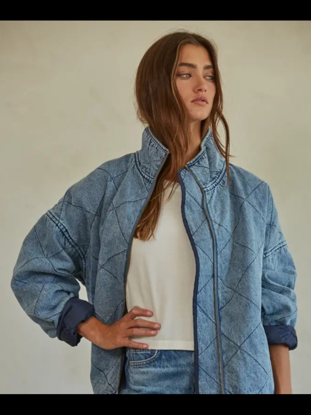 By Together Lightweight Quilted Jacket - Blue
